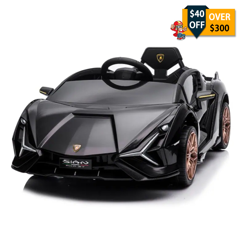 Tobbi Battery Powered Licensed Lamborghini Sian 12V Ride On Toys, Kids Electric Ride On Car with Parental Remote, Black TH17E0807