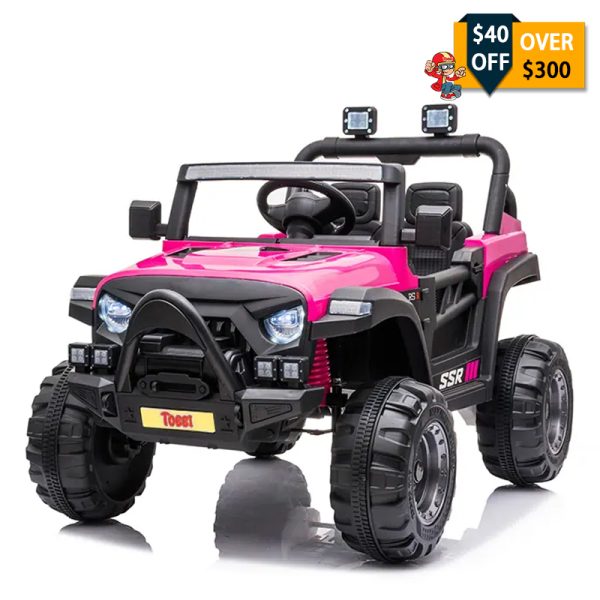 Tobbi 12V Kids Electric Car Battery Powered Ride On Toy Car with Remote Control, Rose Red TH17F0628