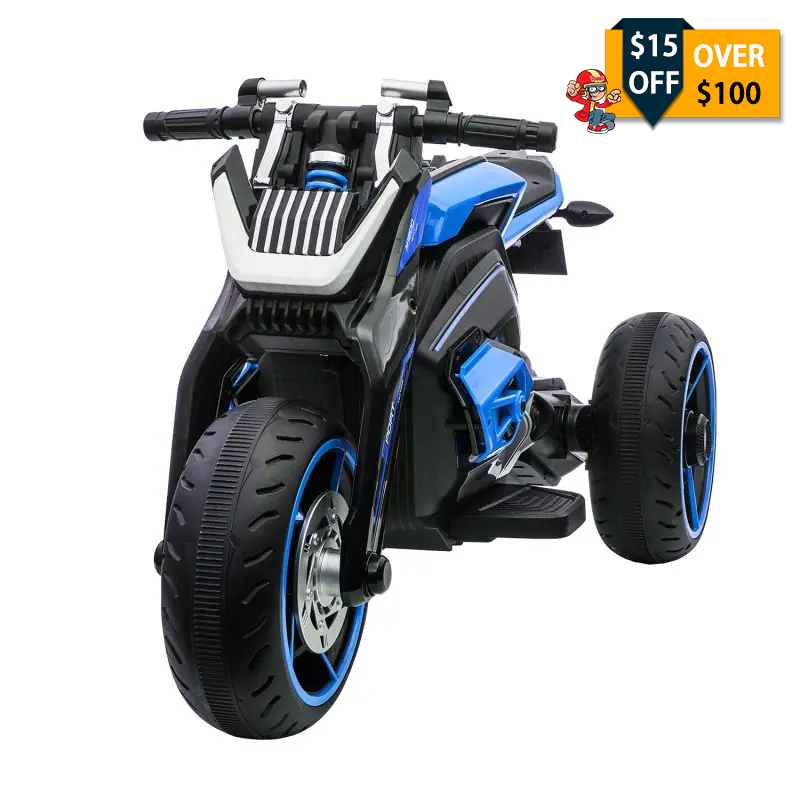 Tobbi 12V Battery Powered Toddler Motorcycle, Kids Ride On Toy 3 Wheels Electric Trike, Blue, Ostrich Series, Darwin’s Rhea TH17H0612