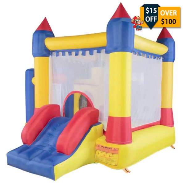 Nyeekoy Inflatable Bounce House Kids Jump and Slide Castle Bouncer, Outdoor Playset for Toddlers with Trampoline, Mesh Wall, for Children 3-10 TH17P0167 Bounce House