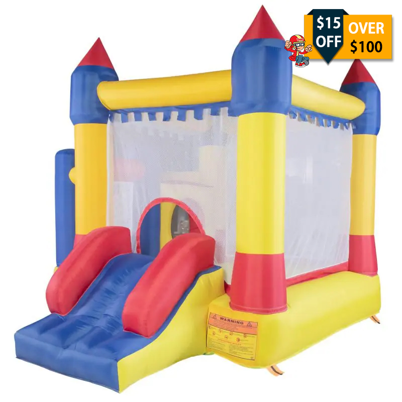 Nyeekoy Inflatable Bounce House Kids Jump and Slide Castle Bouncer, Outdoor Playset for Toddlers with Trampoline, Mesh Wall, for Children 3-10 TH17P0167