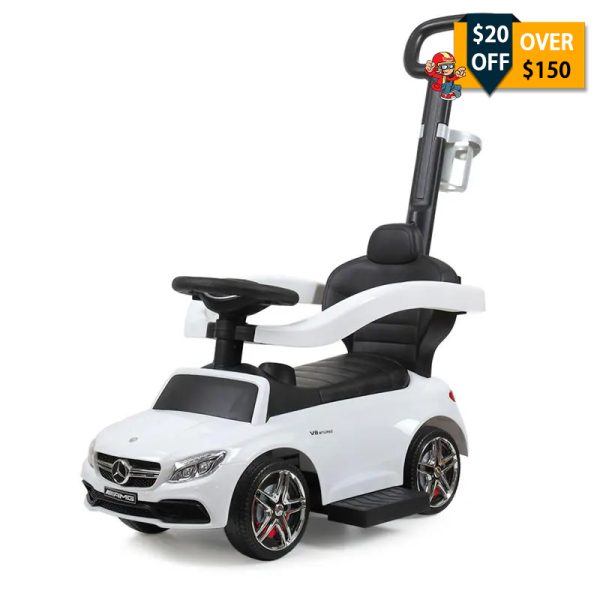 Tobbi Mercedes Benz Ride On Push Car for Toddlers, White TH17P0347 Push Cars