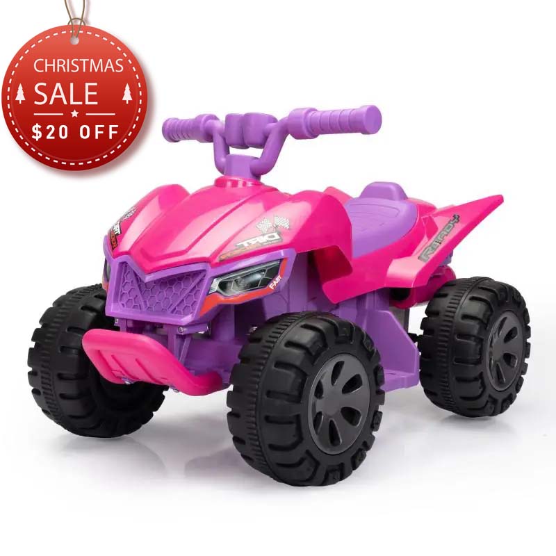 6V Kids Ride-on ATV Battery Powered Electric Quad Car with Music, Rose Red, Jird-Libyan Jird TH17P0905