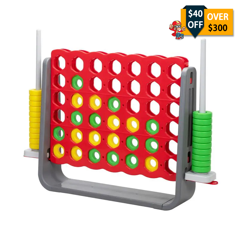 Nyeekoy UniHex Jumbo 4-to-Score Giant Game Set for Kids and Adults, Red and Grey TH17W1000