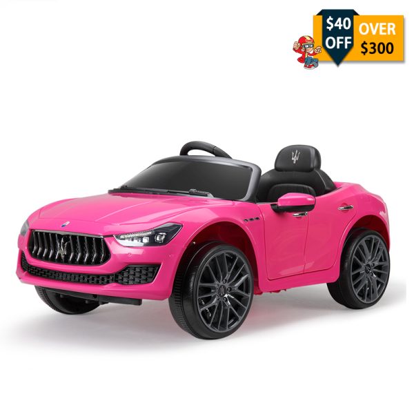 Tobbi 12V Licensed Maserati Battery Powered Toy Car, Electric Kids Ride On Car with Parental Remote Control for Toddlers, Pink TH17X0353