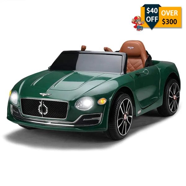 Tobbi 6V4AH*2 Licensed Bentley Kids Electric Car, Battery Powered Toddler Ride On Toy Vehicle with Parental Remote, 3 Speeds, Blackish Green TH17X0569