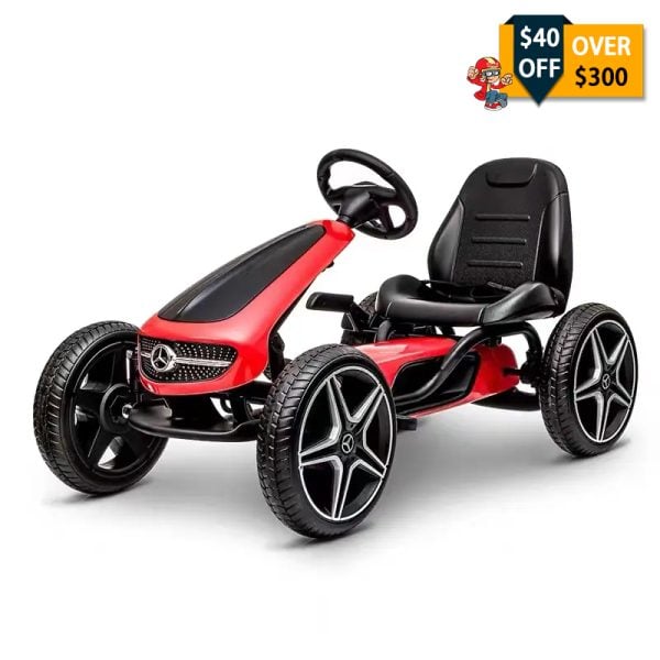 Tobbi Mercedes Benz Kids Go Kart Ride On Car For Children, Red TH17Y0588 Pedal Cars