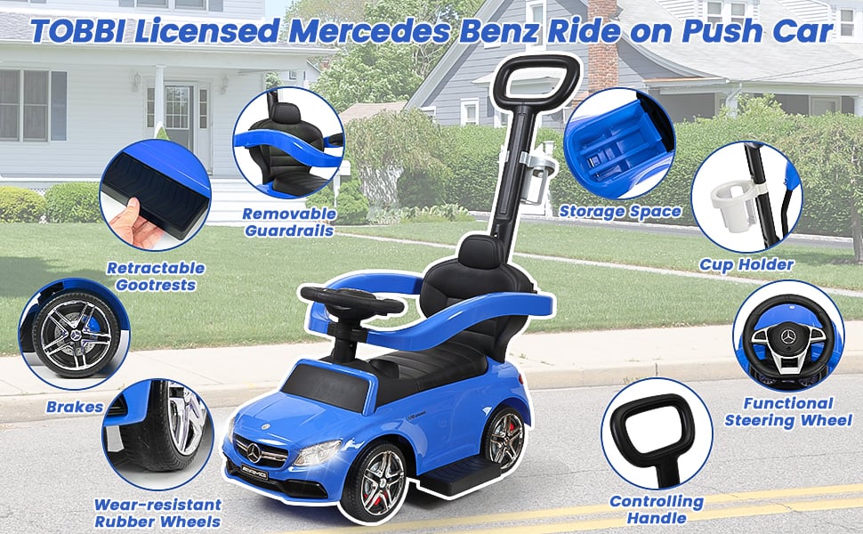 Tobbi Licensed Mercedes Benz 3 In 1 Baby Ride On Push Car with Music and Horn, for 1-3 Years Toddlers, Blue a0f5211e 490e 4034 8974 e41ac984587f. CR00970600 PT0 SX970 V1
