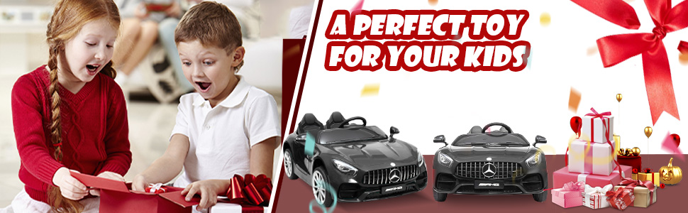 Tobbi 12V Licensed Mercedes Benz Electric Car for Kids, Battery Powered Ride On Car with Parental Remote Control, Black