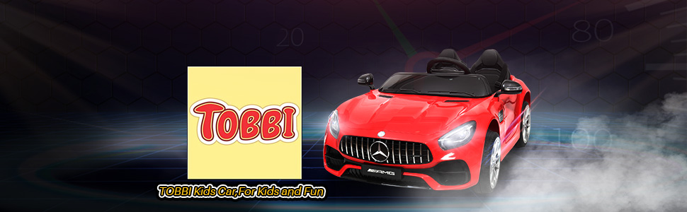Tobbi 12V Licensed Mercedes Benz Electric Car for Kids, Battery Powered Ride On Car with Parental Remote Control, Red TH17L0380ATracy Ren970X3001