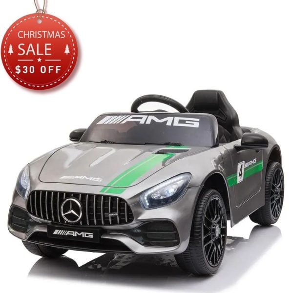 Tobbi 12V Mercedes AMG GT Ride On Car Kids Electric Cars With Remote, Silver Grey TH17G0557 Benz