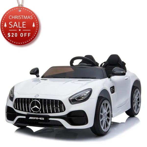 Tobbi 12V Kids 2 Seater Mercedes Benz Ride On Car With RC, White TH17K0379