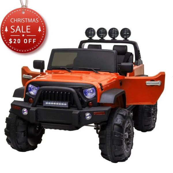 12V Kids Ride On Cars Truck with Remote Control 3 Speeds Toddler Electric Vehicles Toys, Orange TH17L0524