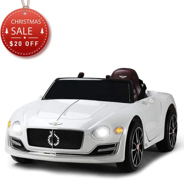 Tobbi 12V Bentley Ride On Car With Remote Control For Kids, White TH17T0566 Bentley