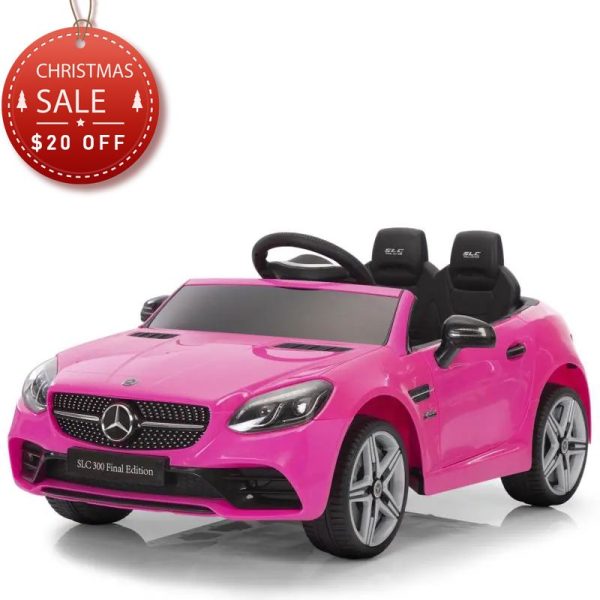 TOBBI 12V Kids Ride On Car Mercedes Benz SLC 300 Licensed Kids Electric car for Boys Girls, Pink TH17Y0966