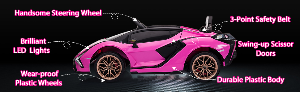 Tobbi 12V Licensed Lamborghini Sian Remote Control Toy Car, Battery Operated Kids Ride On Car with Parental, Pink c3dcd8d9 a33b 40d9 aac4 4592c118fd0c. CR00970300 PT0 SX970 V1