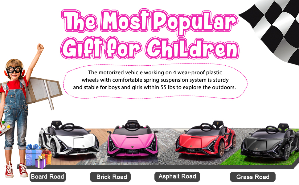 Tobbi 12V Licensed Lamborghini Sian Remote Control Toy Car, Battery Operated Kids Ride On Car with Parental, Pink f68faf1b 2b79 4bbe 895c fcc288798992. CR00970600 PT0 SX970 V1