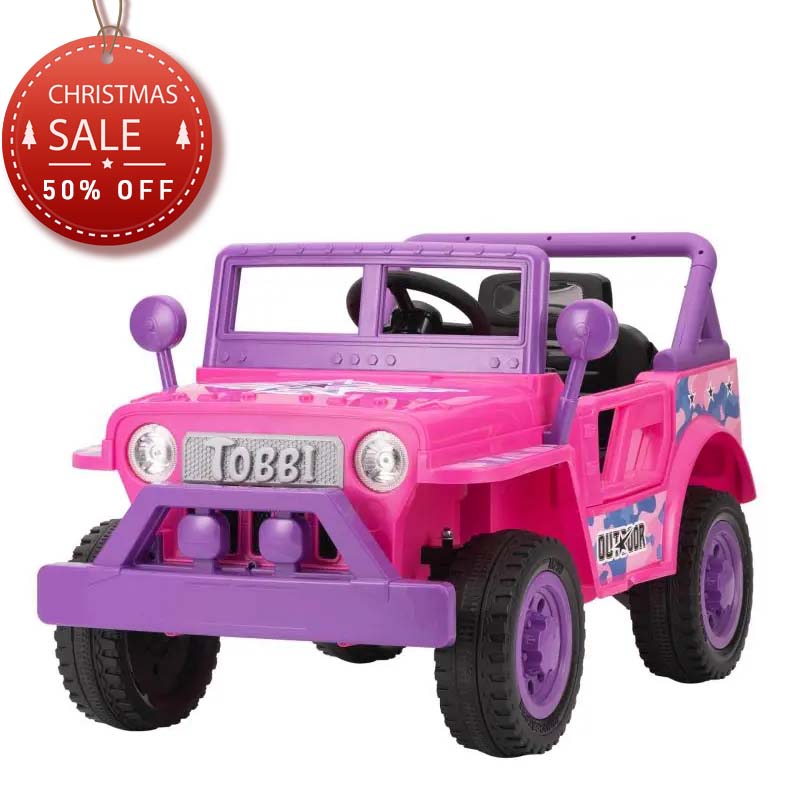 TOBBI Original 12V Kids Ride On Truck Battery Powered Electric Car Toy for Kids Ages 3-6, Pink and Purple, Wolf-Italian Wolf TH17S0979