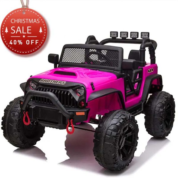 Tobbi 12V Ride On Jeep Wrangler for Kids Remote Control Power Wheel Rose Red TH17T0494 2 ride on