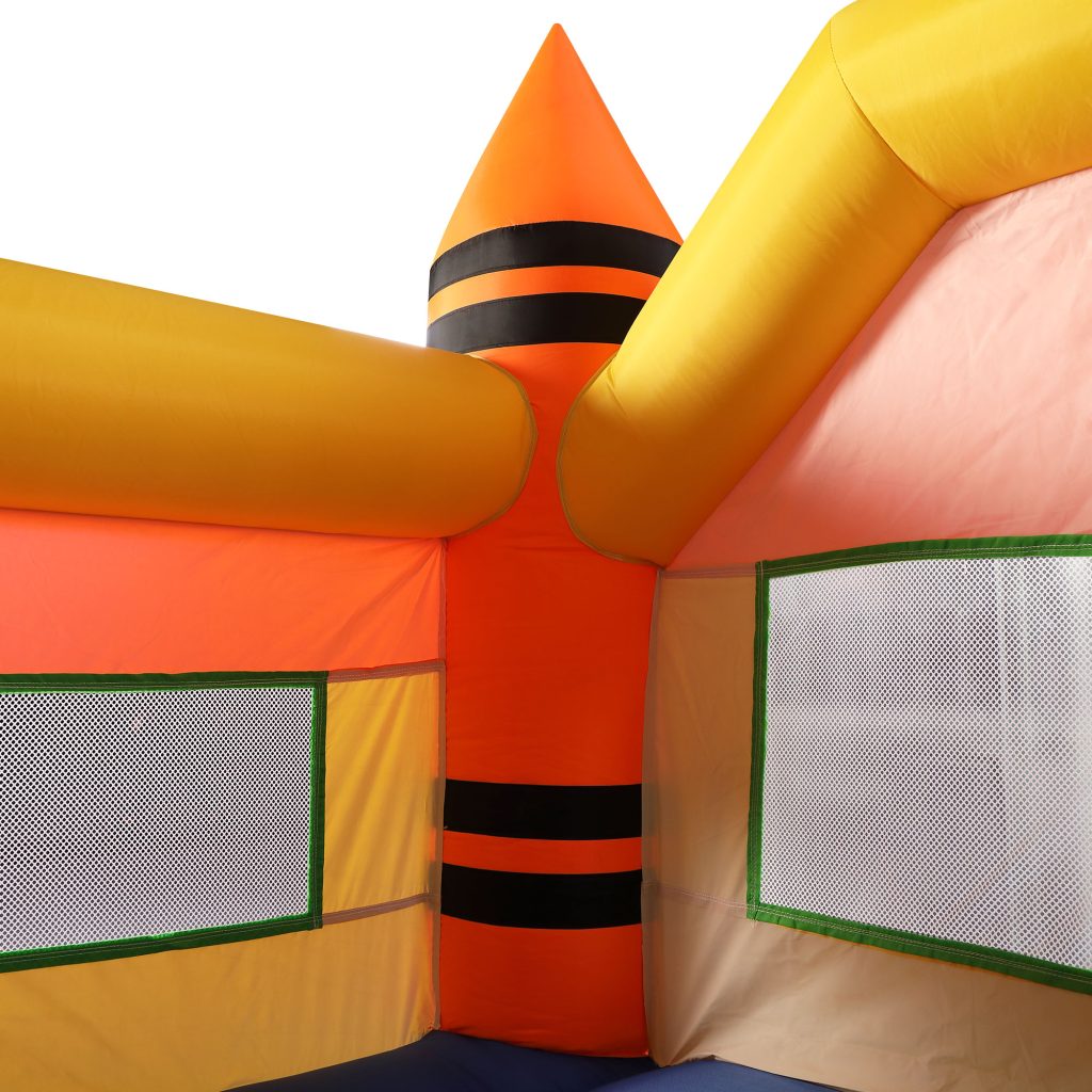 Nyeekoy Inflatable Bounce House Kid Jump Castle Bouncer, Outdoor Playset for Toddlers with Slide and Mesh Wall, Including Carry Bag, Repair Kit TH17G0161 xj6