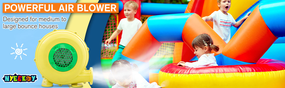 Nyeekoy 450W Air Blower for Inflatable Bounce House Outdoor Playset, Pump Fan for Jumper, Water Slides, Bouncy Castle