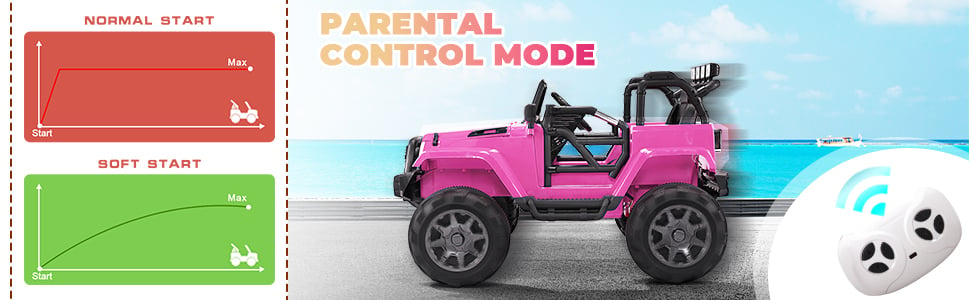 Tobbi 12V Jeep Kids Toy Electric Ride On Car Truck Battery Powered with Parental Remote, Pink TH17N0364AAnnie Jin970X3002