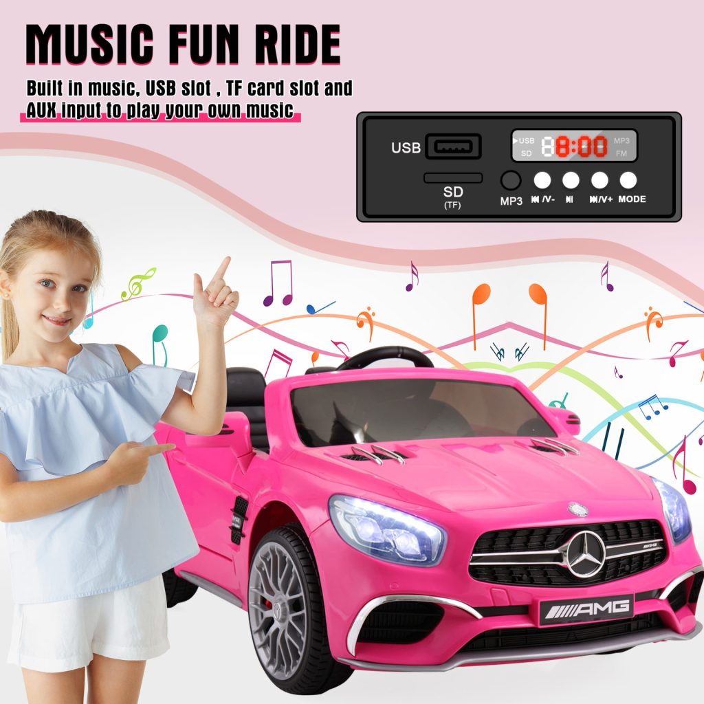 TOBBI 12V Kids Ride On Car Authorized Mercedes Benz SL65 Kids Electric Car w/ Remote Control TH17P0293ZT NicoleYang2000X20002