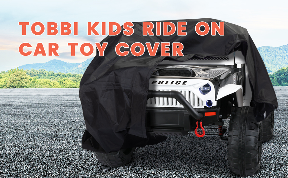 Tobbi Kids Ride On Toy Car Waterproof Cover, Universal Fit, Black