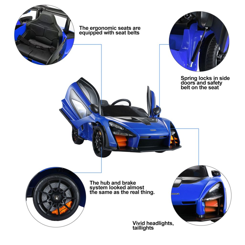 Tobbi 12V McLaren Authorized Electric Kids Ride On Car with Remote Control, Blue TH17S0565 zt3