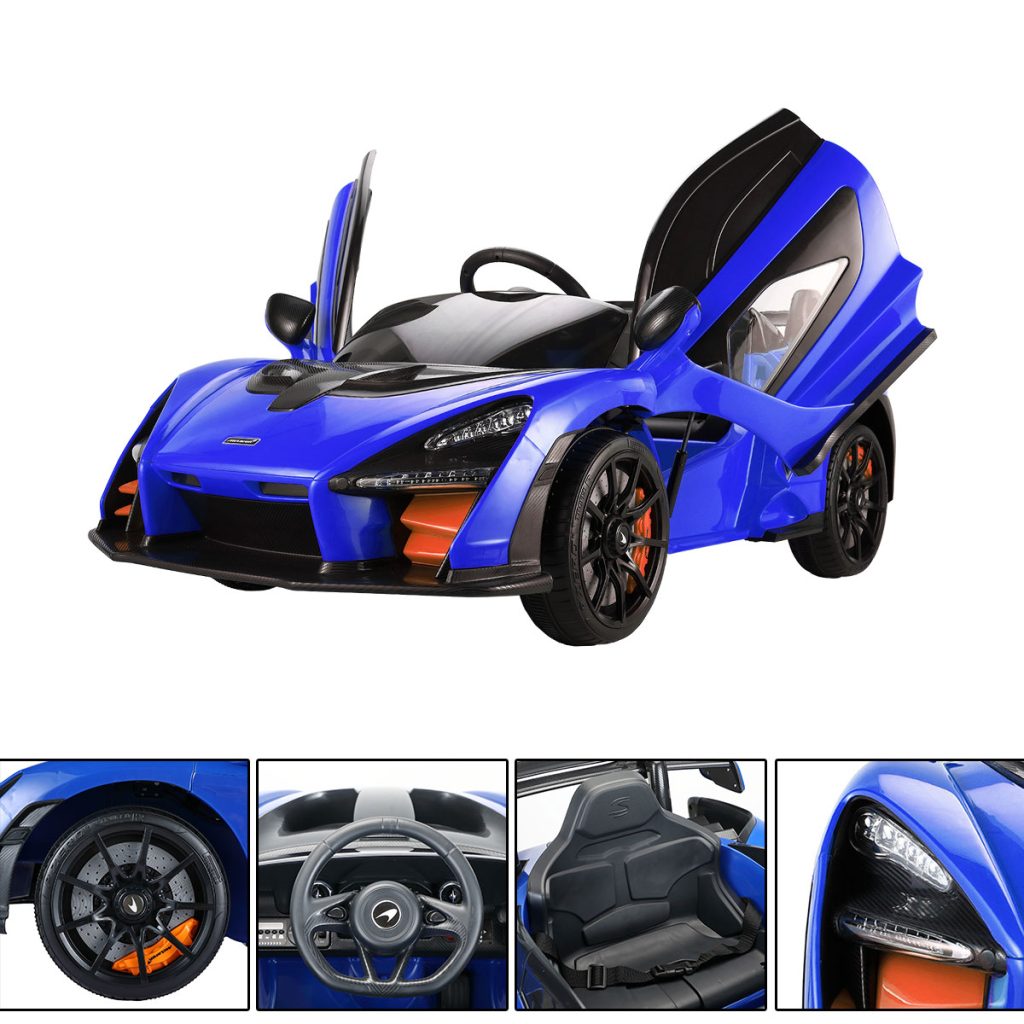 Tobbi 12V McLaren Authorized Battery Powered Toy Car, Electric Kids Ride On Car with Parental Remote Control, Blue TH17S0565 zt36