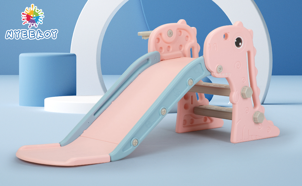 Nyeekoy 3 in 1 Toddler Slide Baby Slide Climber Playset with Basketball Hoop and Ball, Indoor and Outdoor Playground for Kids,Pink 5374a89a 9626 4a23 a426 2c04cf2b0ff2. CR00970600 PT0 SX970 V1