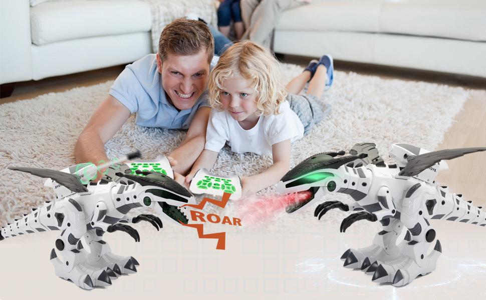 Nyeekoy Remote Control Dinosaur Robot, Intelligent Interactive Smart Toy with Singing, Dancing, Storytelling, Missiles Launching and Mist Spraying, Gray+White 9d3bd7bb cabf 4769 8930 8d1c8a38e2b8. CR00970600 PT0 SX970 V1