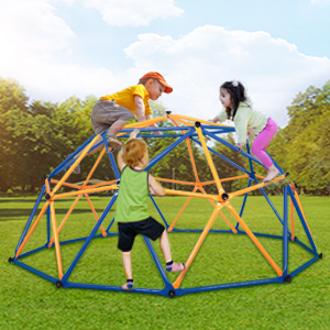 Nyeekoy Outdoor Backyard Climbing Frame Exercise Dome Climber Play Center for Kids from 3-10, Blue+Yellow TH17F0484AErick Yu300X3002