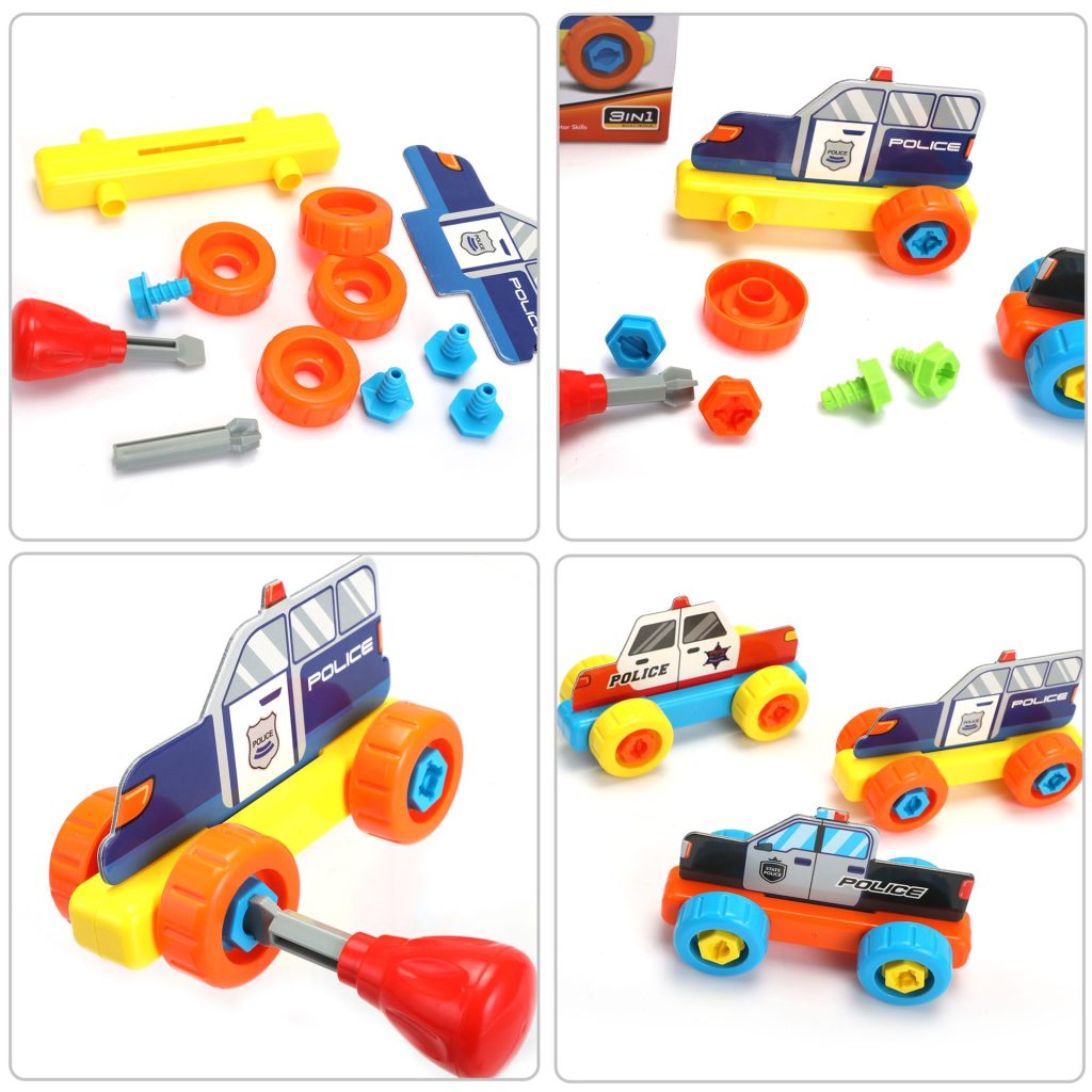 Nyeekoy Colorful DIY Puzzle Game, Assembly Police Car Series, for Toddler TH17G0647 zt3