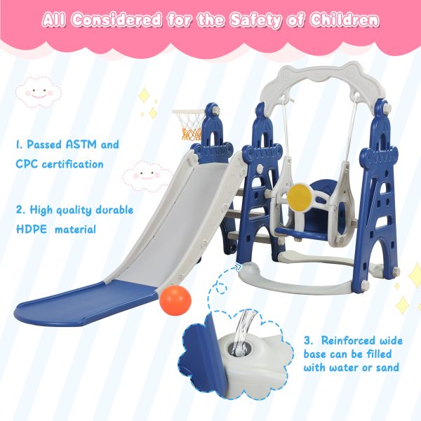 Nyeekoy 4-In-1 Toddler Extra-Long Slide And Swing Outdoor Playset, Kids ...