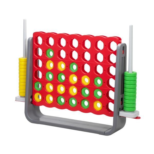 Nyeekoy UniHex Jumbo 4-to-Score Giant Game Set for Kids and Adults, Red and Grey TH17W1000 1