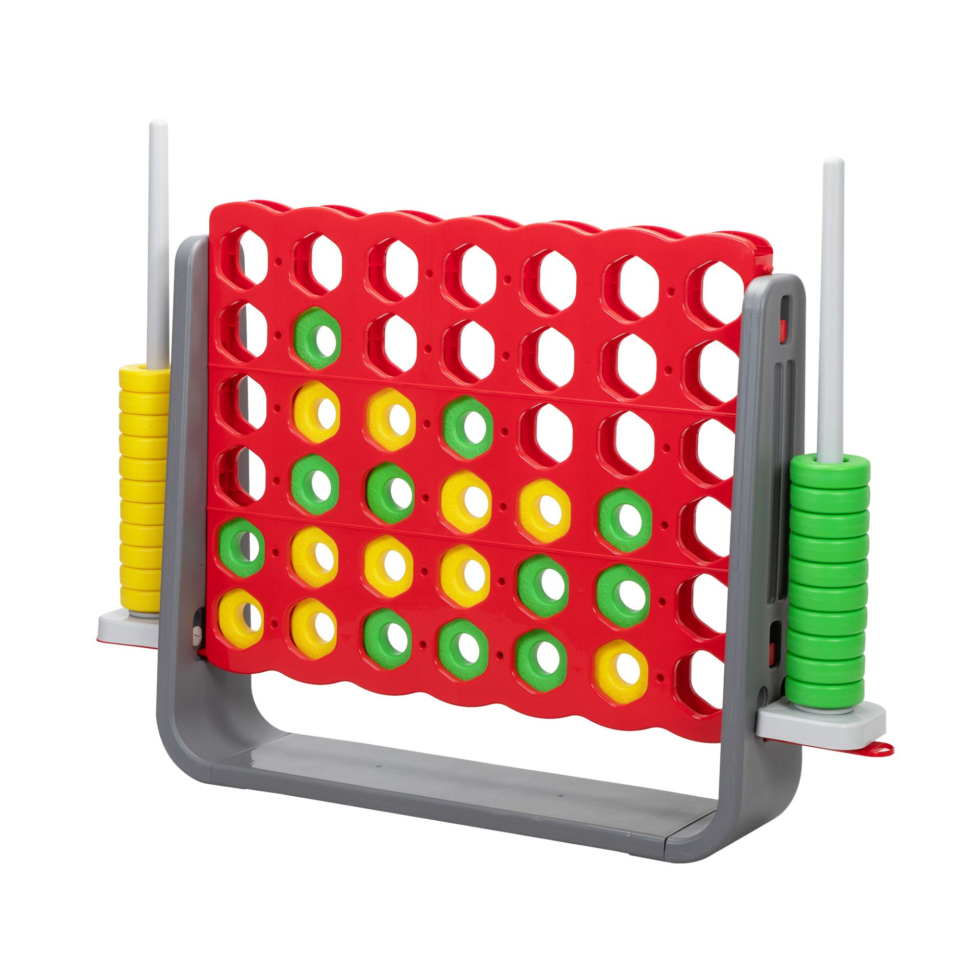 Nyeekoy UniHex Jumbo 4-to-Score Giant Game Set for Kids and Adults, Red and Grey TH17W1000 1 scaled