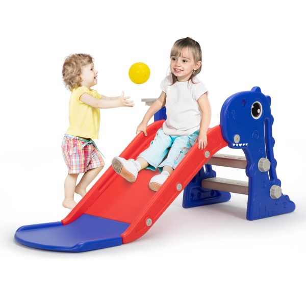 Nyeekoy 3 in 1 Toddler Slide Baby Slide Climber Playset with Basketball Hoop and Ball, Indoor and Outdoor Playground for Kids,Blue TH17X0983 ztGeorge2000x20001 Nyeekoy