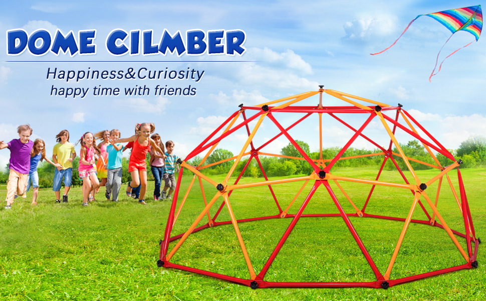 Nyeekoy Children’s Climbing Frame Universal Exercise Dome Climber Play Center Outdoor Playground For Fun, Red+Yellow TH17Y0318ANancy Wang970X6001