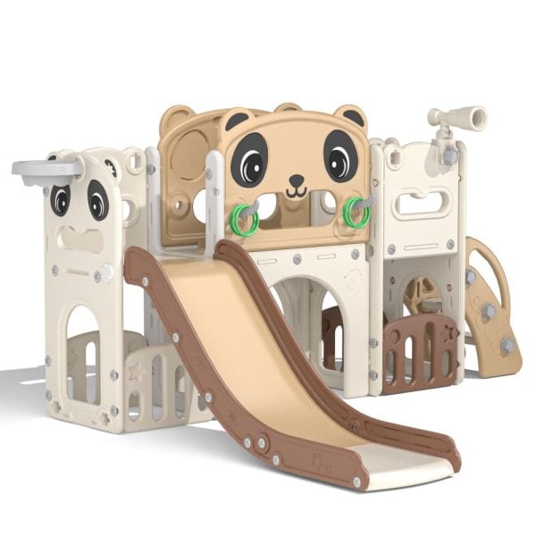 9-in-1 Indoor & Outdoor Kids Slide Set, Large Playground Toy, Multifunctional Toddler Slide Playset