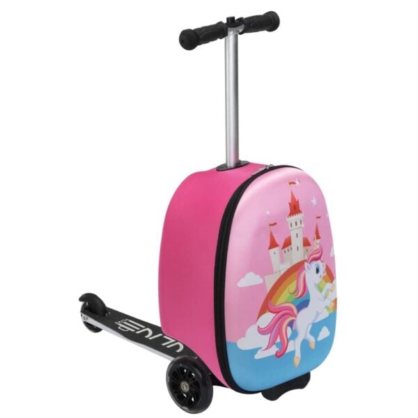 TOBBI & VLIVE Kids Scooter Suitcase 2-Piece Set, LED Light Folding Scooter Luggage and 12-Inch Backpack
