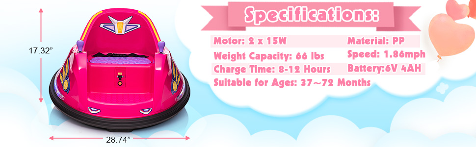 Tobbi 6V Bumper Car Electric Rechargeable Vehicle Toy 23 3