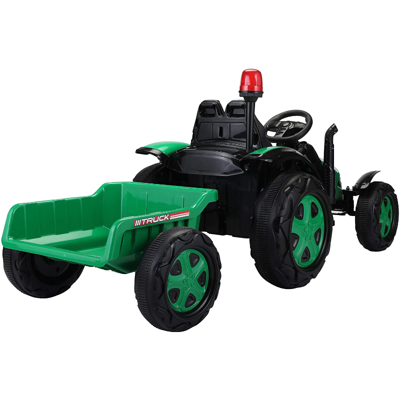 Tobbi 12V Electric Kids Ride on Tractor with Trailer for Boys and Girls, Jade Green 3 11
