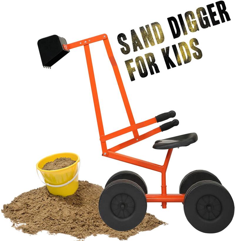 Tobbi Kids Ride On Sandbox Digger Toys Little Sandbox Excavator for Boys and Girls, Orange 3 14