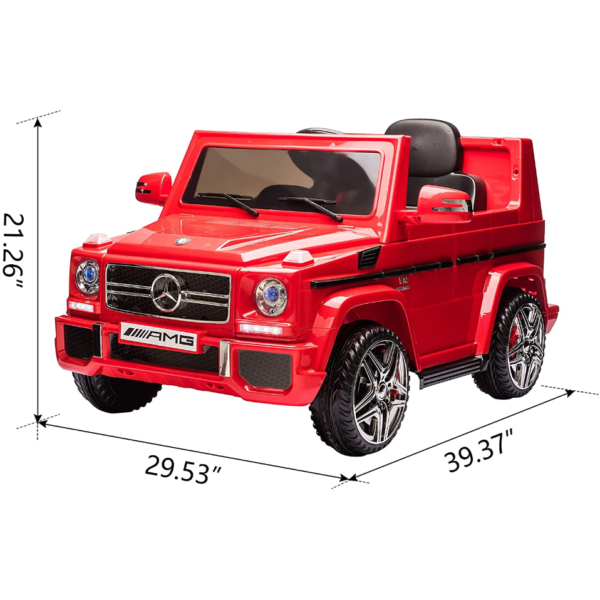 Tobbi 12V Licensed Mercedes Benz G65 Electric Ride on Car for Kids with Remote Control, Red 3 2