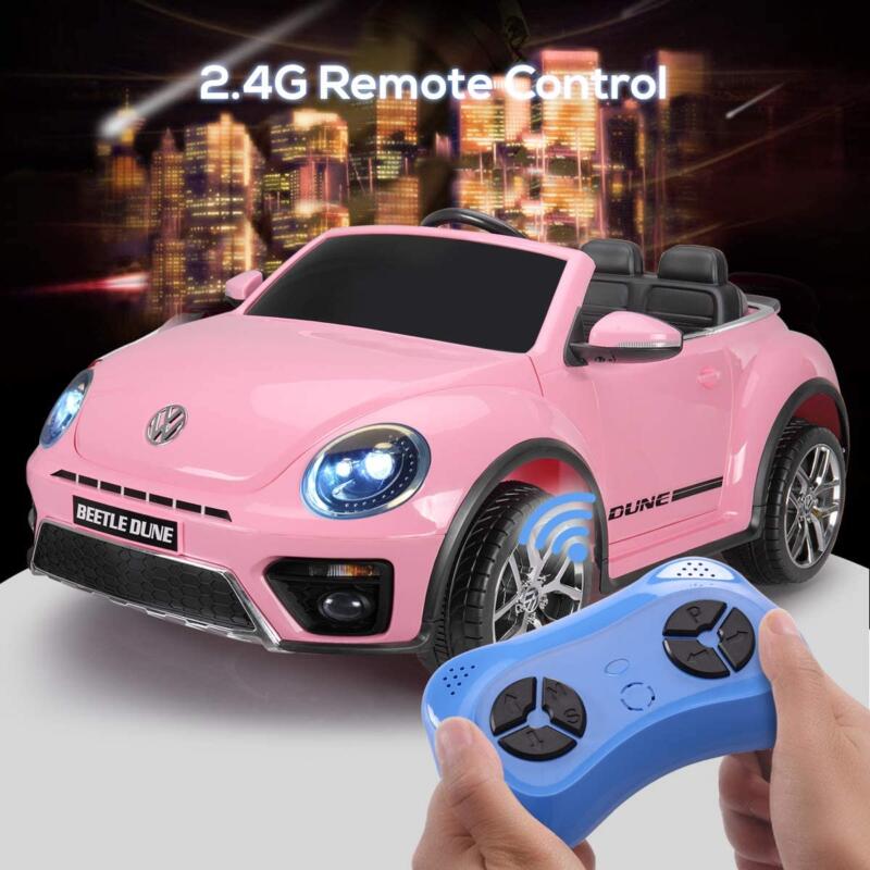 Tobbi 12V Licensed Volkswagen Beetle Dune Kids Electric Car with Remote Control, Pink 3 24