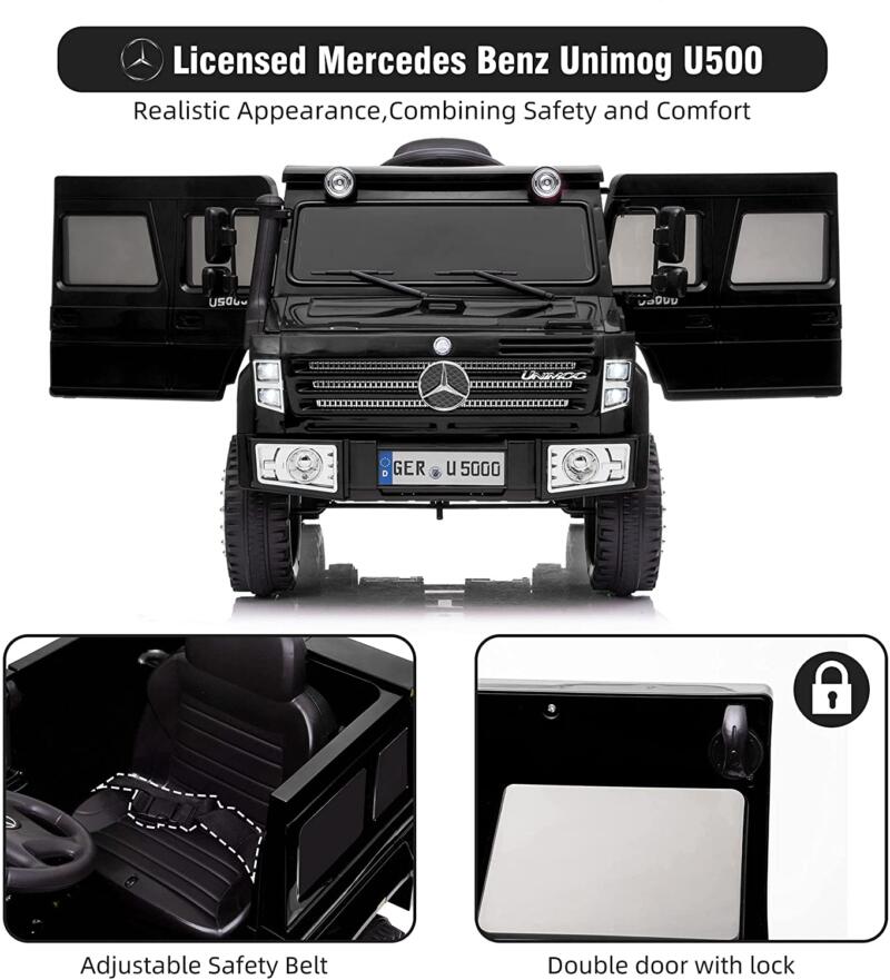 Tobbi 6V Mercedes Benz Unimog U500 Kids Ride on SUV Car with Remote Control, Black 3 83