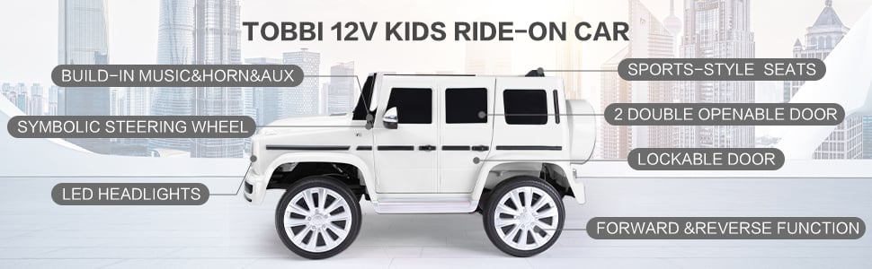 12V Kids Ride On Car Licensed Mercedes Benz G500 Electric Vehicle car w/ Remote Control, White 3 96