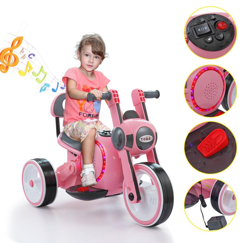 Tobbi 3 Wheel Motorcycle Trike for Toddler W/ LED 3 wheel led motorcycle trike for toddler pink 14