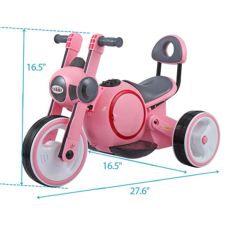 Tobbi 3 Wheel Motorcycle Trike for Toddler W/ LED 3 wheel led motorcycle trike for toddler pink 8